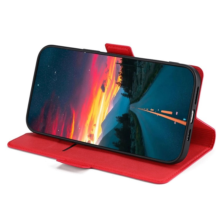Funda de Cuero para OnePlus Ace 3 Pro 5G con Tapa Horizontal y Hebilla Lateral (Rojo)