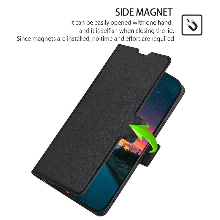 Funda de Cuero con Tapa Horizontal y Hebilla Lateral Ultrafina para OnePlus Nord Ce 4 Lite 5G (Negro)