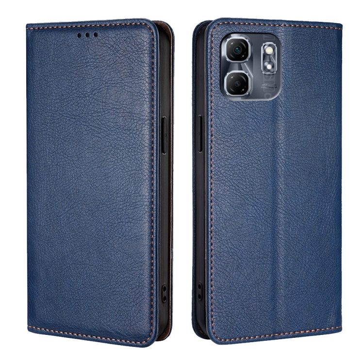 Funda de Cuero Magnética para Infinix Hot 50I 4G con Acabado Brillante (Azul)
