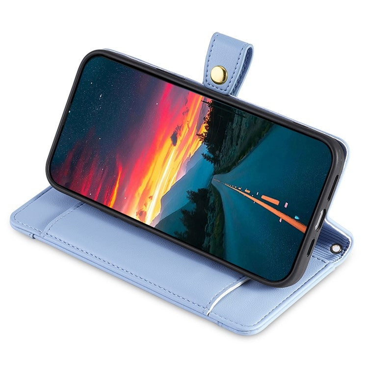 Funda de Cuero con Cremallera para OnePlus Nord Ce 4 Lite 5G (Azul)