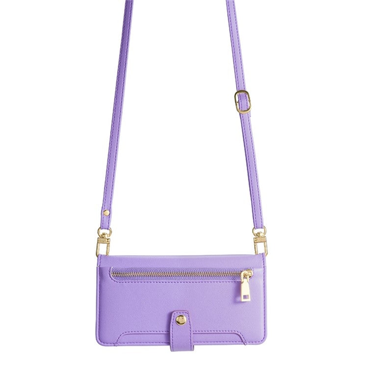 Funda de Cuero con Cremallera para OnePlus Nord CE 4 Lite 5G (Morado)