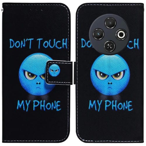 Funda de Cuero con Tapa para Teléfono Tecno Spark 30C con Dibujo Colorido (Anger)