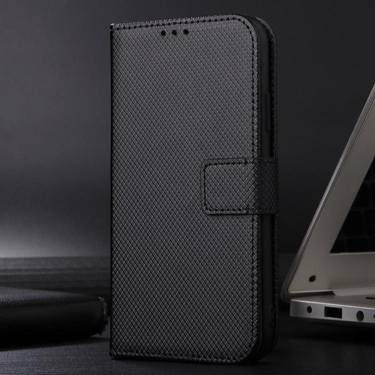Funda de Cuero con Textura de Diamante para TCL 50 Nxtpaper 5G (Negra)