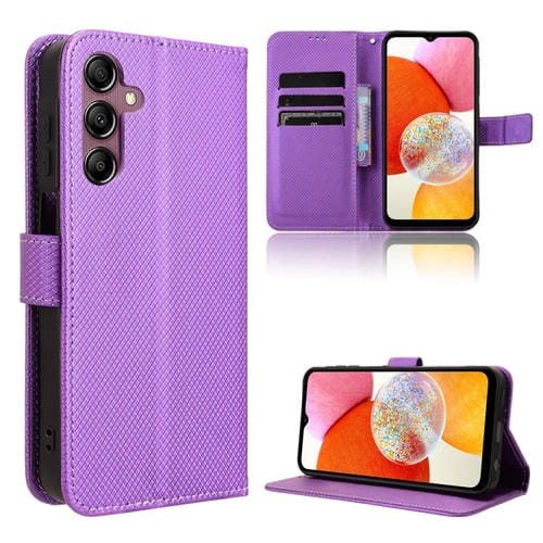 Funda para Samsung Galaxy A15 Cuero Textura de Diamante (Púrpura)