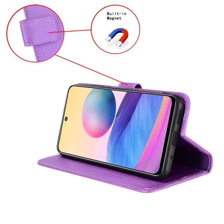 Funda de Cuero para Sharp Aquos R9 Pro con Textura de Diamante (Morado)