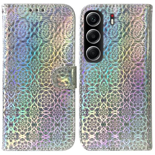 Funda de cuero con hebilla magnética para Tecno Camon 40 (plateada)