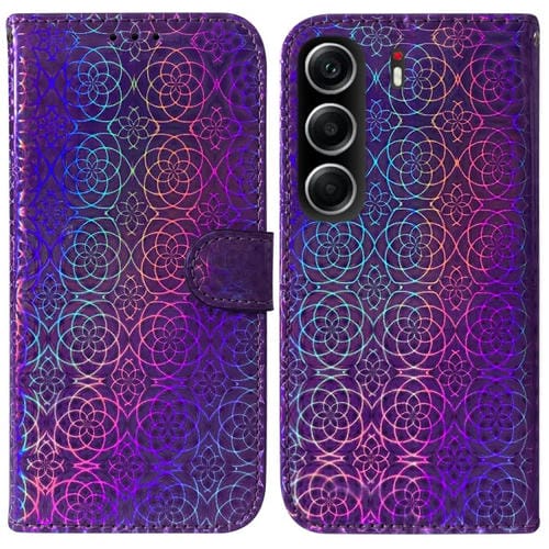 Funda de cuero con hebilla magnética para Tecno Camon 40 (morada)