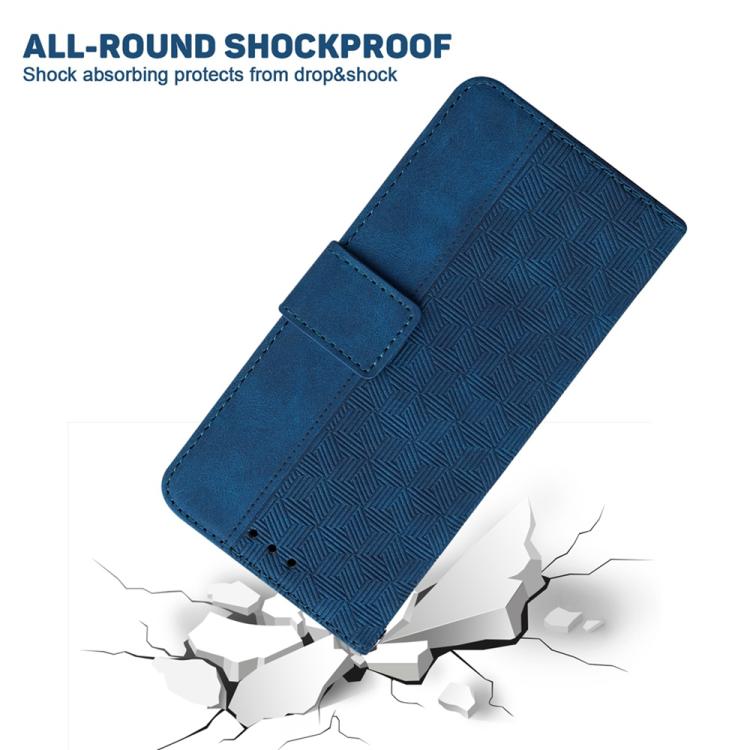 Funda de cuero con relieve geométrico para Infinix Zero 40 4G/5G (azul)