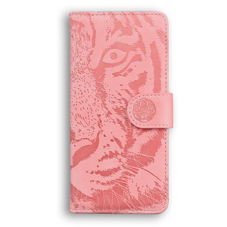 Funda de cuero con tapa y estampado de tigre para Infinix Hot 50 Pro 4G (rosa)
