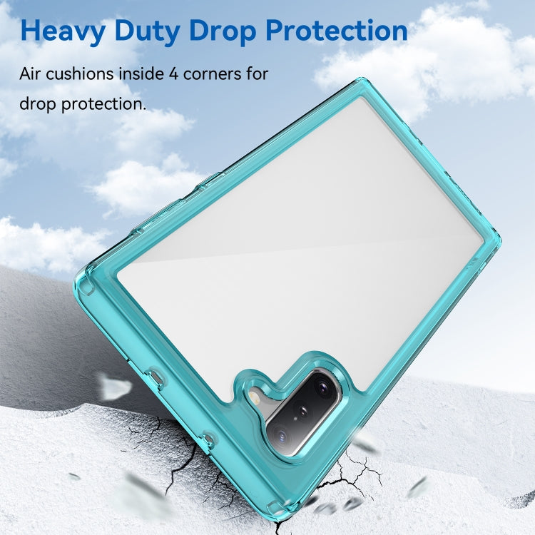 Para Samsung Galaxy Note10 Colorful Series Acrylic + TPU Phone Case (Azul transparente)