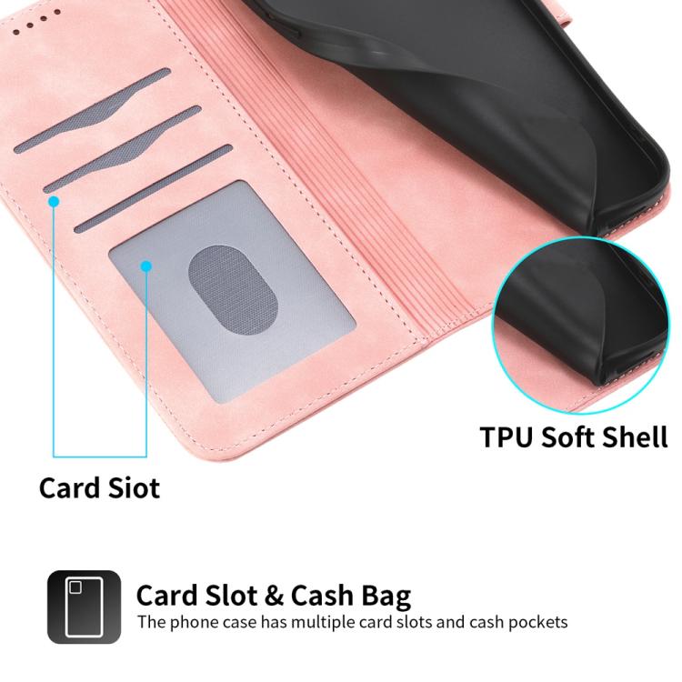 Funda híbrida de Cuero PU y TPU Dierfeng Dream Line para Huawei Nova 13 Pro (Rosa)