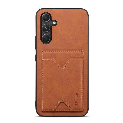 Funda para teléfono Samsung Galaxy A24 5G Denior Pu Contraportada con ranura para tarjeta (Marrón)