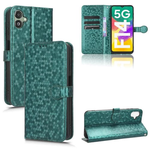 Funda para Samsung Galaxy F14 Honeycomb Dot Texture Leather Phone Case (Verde)