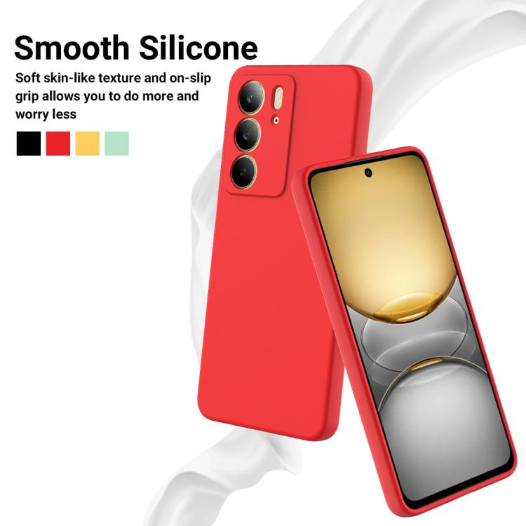 Funda de Silicona Líquida a Prueba de Golpes para Realme C75X (Color Rojo)