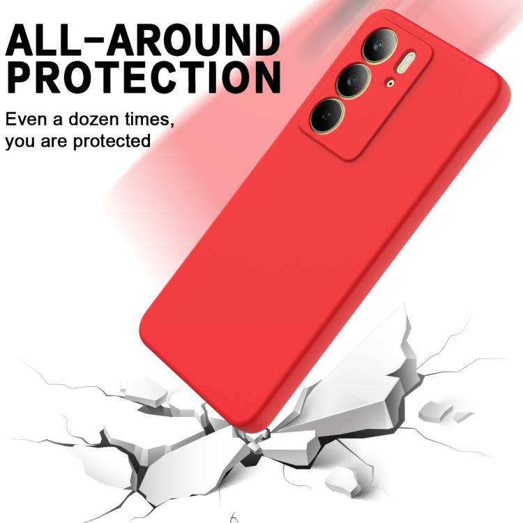 Funda de Silicona Líquida a Prueba de Golpes para Realme C75X (Color Rojo)