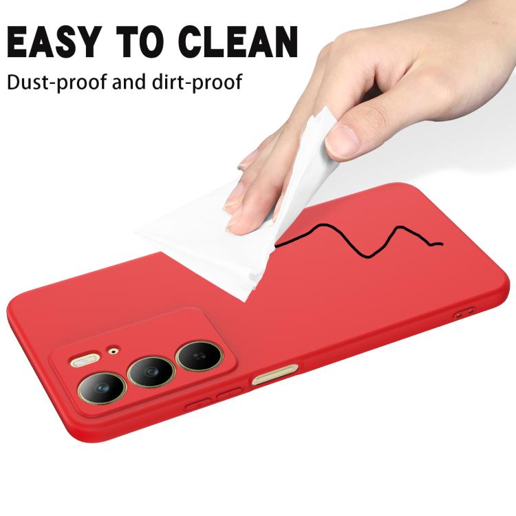 Funda de Silicona Líquida a Prueba de Golpes para Realme C75X (Color Rojo)