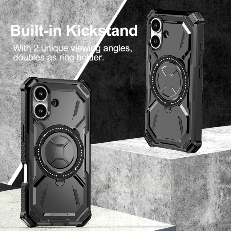 Funda para Teléfono Armor Series iPhone 16 con Soporte (Negra)