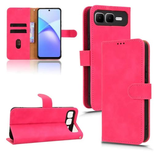 Funda de cuero con tapa magnética para Infinix Smart 10 Plus 4G (rosa)