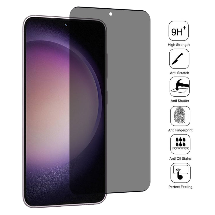 Para Samsung Galaxy S23 5G Ultrathin 3D Curved Edge Privacy Película de vidrio templado, Desbloqueo de soporte