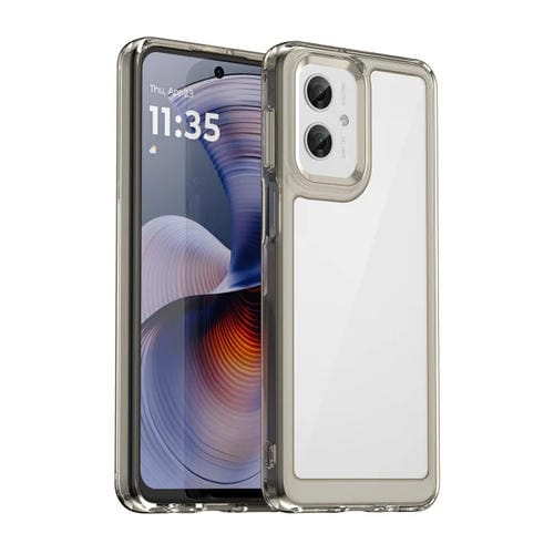 Funda Híbrida Acrílico TPU para Motorola Moto G55 5G Serie Colorida (Gris Transparente)