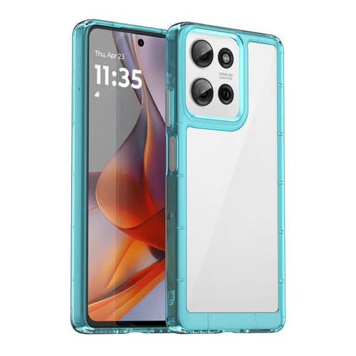 Funda Híbrida Acrílico TPU para Motorola Moto G75 5G (Azul Transparente)