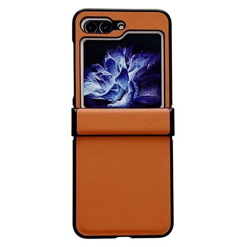 Para Samsung Galaxy Z Flip5 Funda de teléfono a prueba de golpes con bisagra de color puro (naranja)