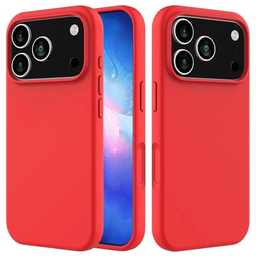 Funda de silicona de color sólido para iPhone 17 Pro Max (roja)