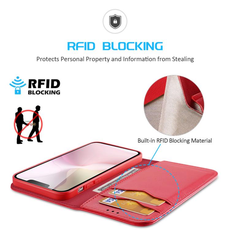 Funda para iPhone 16E Dux Ducis Hivo Series Piel de Vaca PU TPU con Tapa (Roja)