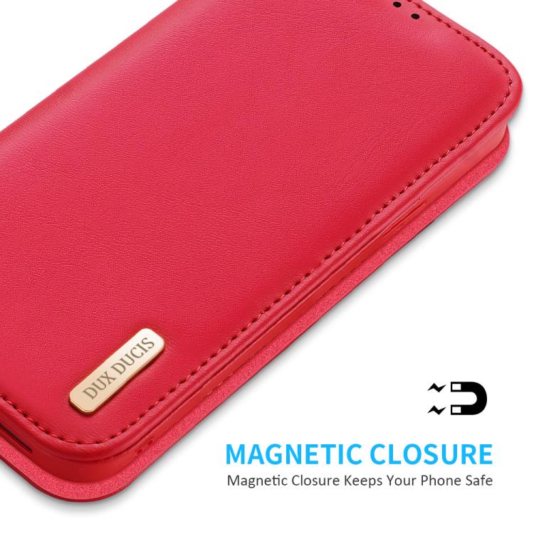 Funda para iPhone 16E Dux Ducis Hivo Series Piel de Vaca PU TPU con Tapa (Roja)