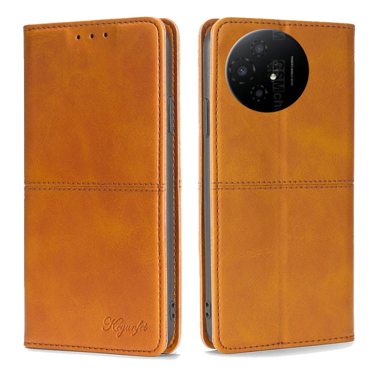 Funda de Cuero Magnética con Textura de Vaca para TCL 50 Xl (Marrón Claro)