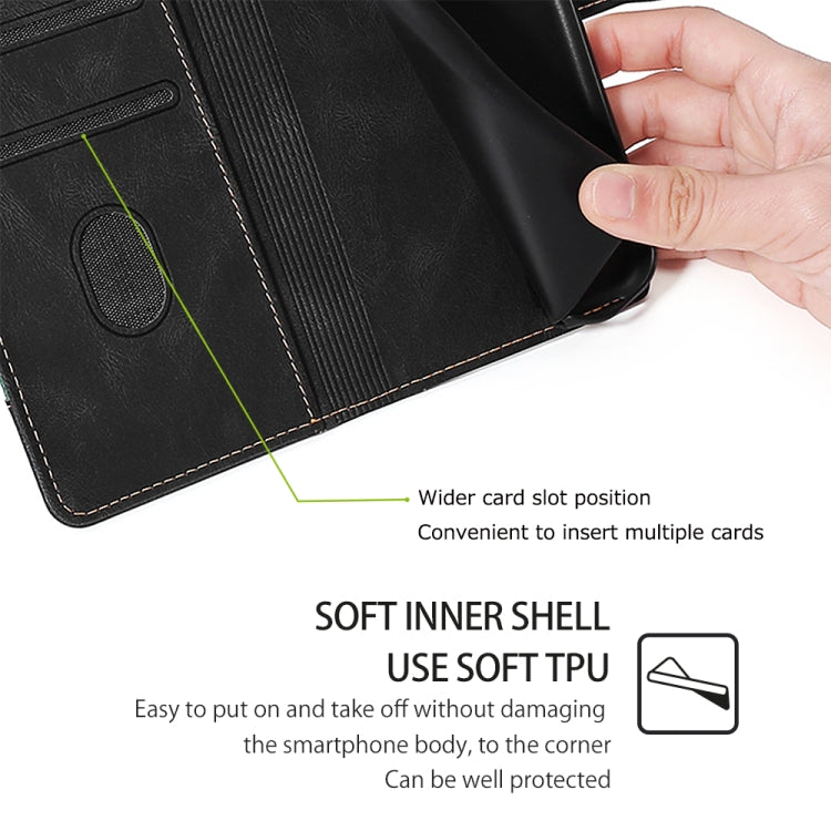 Funda de Cuero con Hebilla Magnética para TCL 502 (Negra)