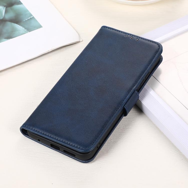 Funda de Cuero con Textura de Vaca para OnePlus 13R Global (Azul)