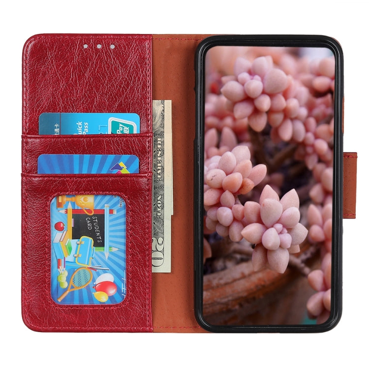 Funda de Cuero Textura Nappa para OnePlus Nord 13 (Rojo)