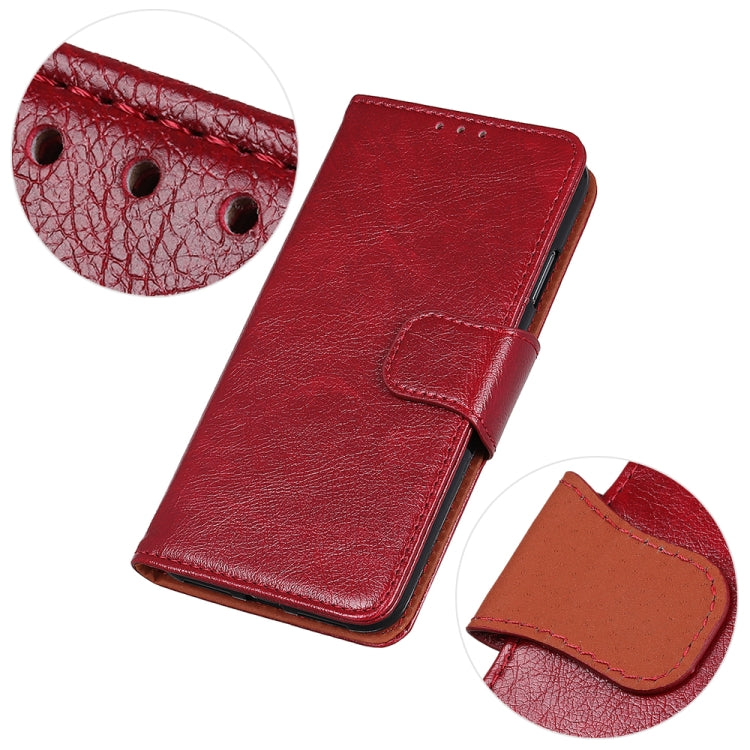 Funda de Cuero Textura Nappa para OnePlus Nord 13 (Rojo)