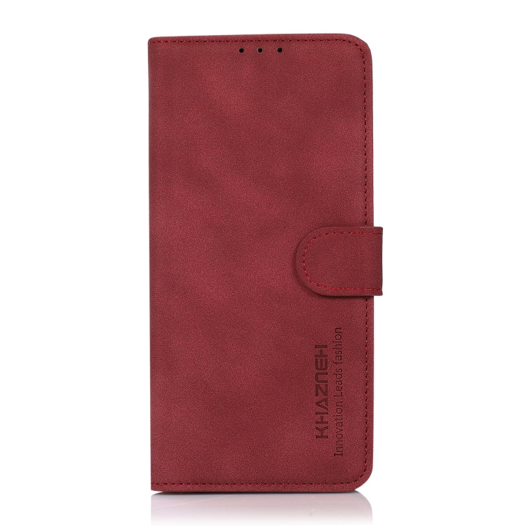 Funda de Cuero Khazneh para OnePlus Nord 13 con Textura Mate (Rojo)