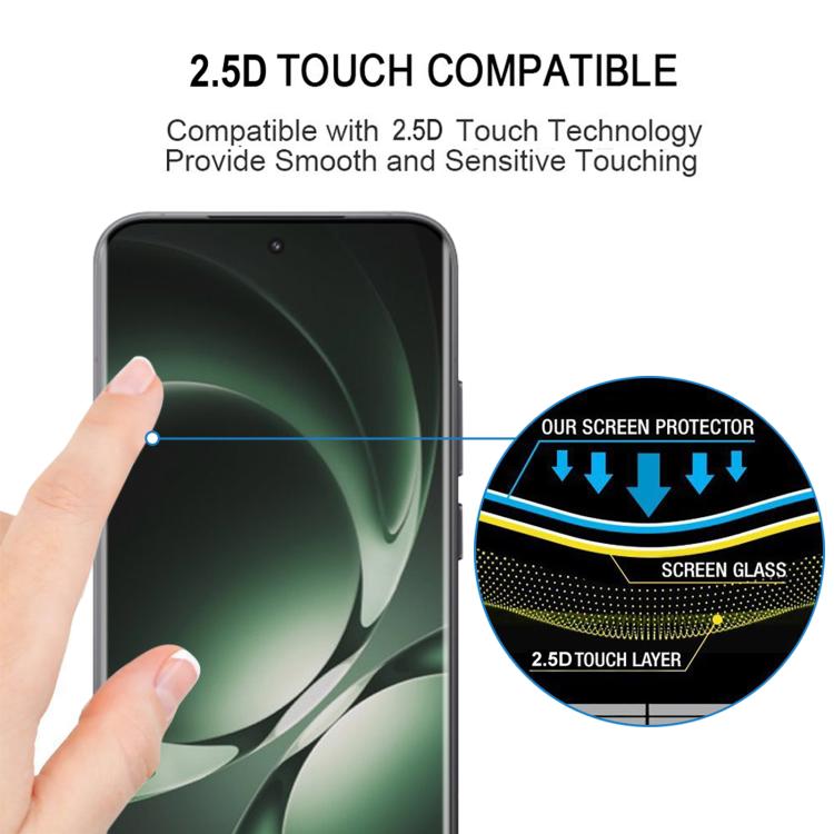 25 protectores de pantalla de vidrio templado con borde curvo 3D 9H HD para Redmi K80 Ultra (negro)