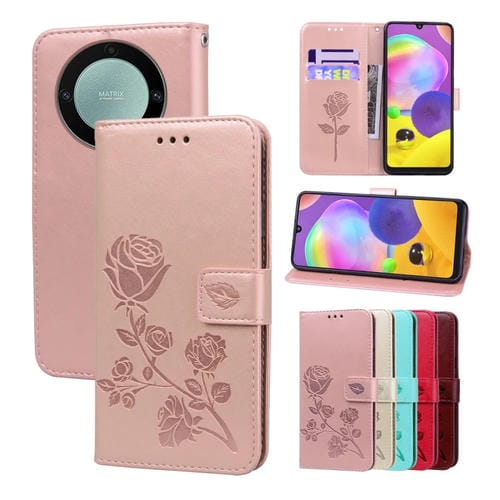 Funda para Teléfono Samsung Galaxy A55 5G Cuero Pu con Tapa En Relieve (Oro Rosa)