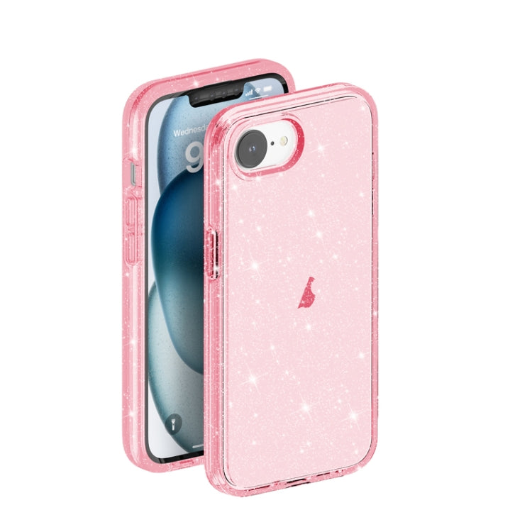 Funda para iPhone 16E a Prueba de Golpes con Purpurina Terminator (Rosa)