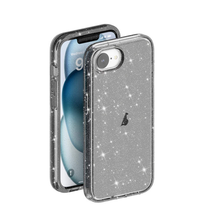 Funda para iPhone 16E a Prueba de Golpes con Purpurina Terminator (Negra)