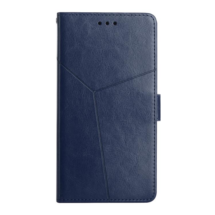 Funda de Cuero con Tapa y Patrón en Forma de y para OnePlus 13R (Azul)