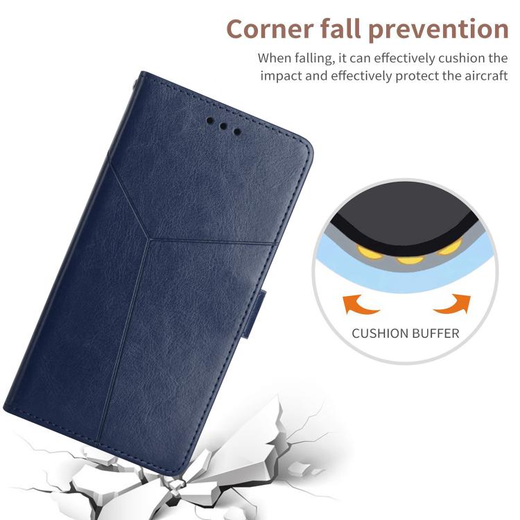 Funda de Cuero con Tapa y Patrón en Forma de y para OnePlus 13R (Azul)