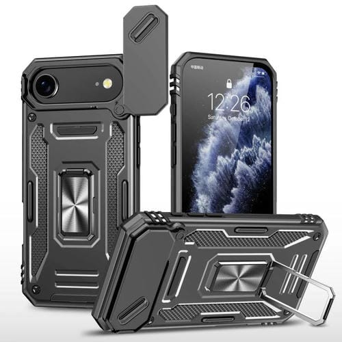 Funda protectora de PC y TPU para cámara de iPhone 17 Air Armor (negra)