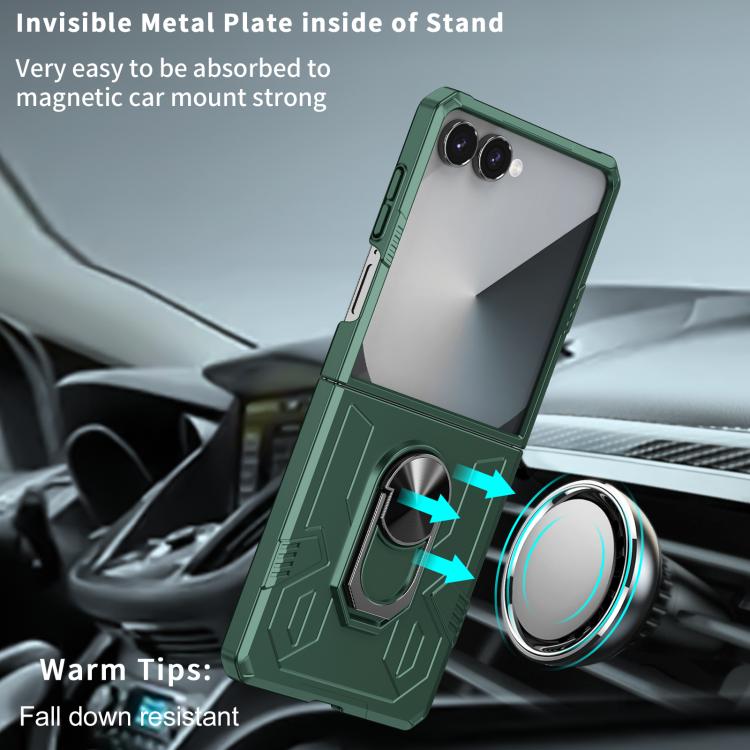 Funda mate antigolpes con protección UV para Samsung Galaxy Z Flip7 5G (verde oscuro)