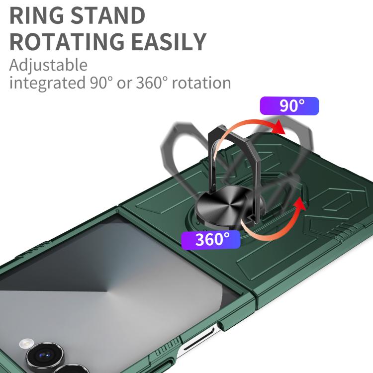 Funda mate antigolpes con protección UV para Samsung Galaxy Z Flip7 5G (verde oscuro)