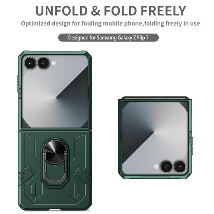 Funda mate antigolpes con protección UV para Samsung Galaxy Z Flip7 5G (verde oscuro)