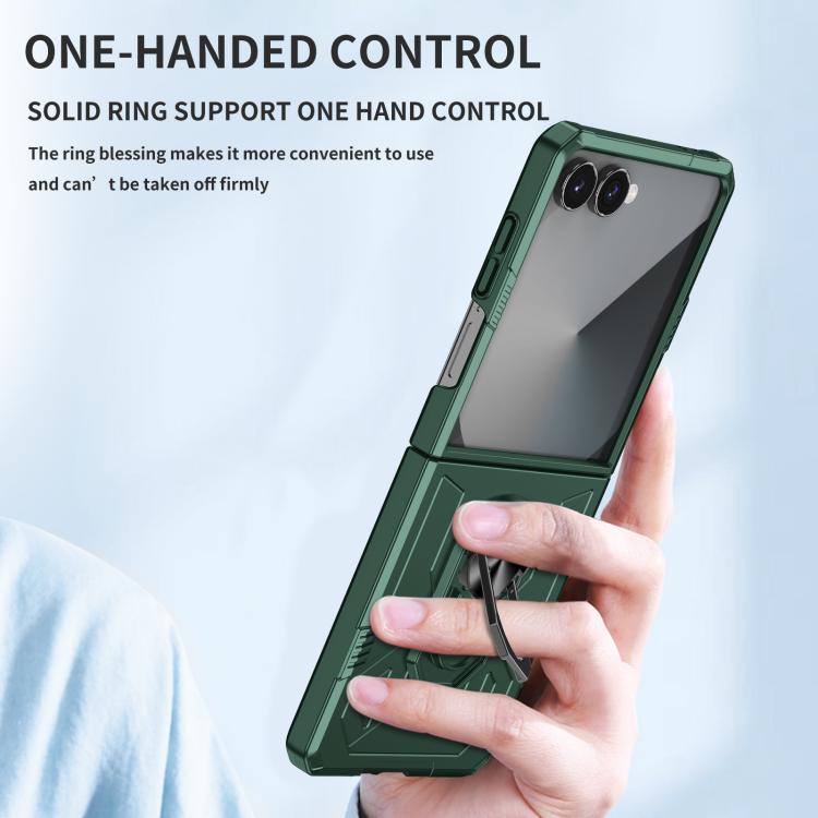 Funda mate antigolpes con protección UV para Samsung Galaxy Z Flip7 5G (verde oscuro)