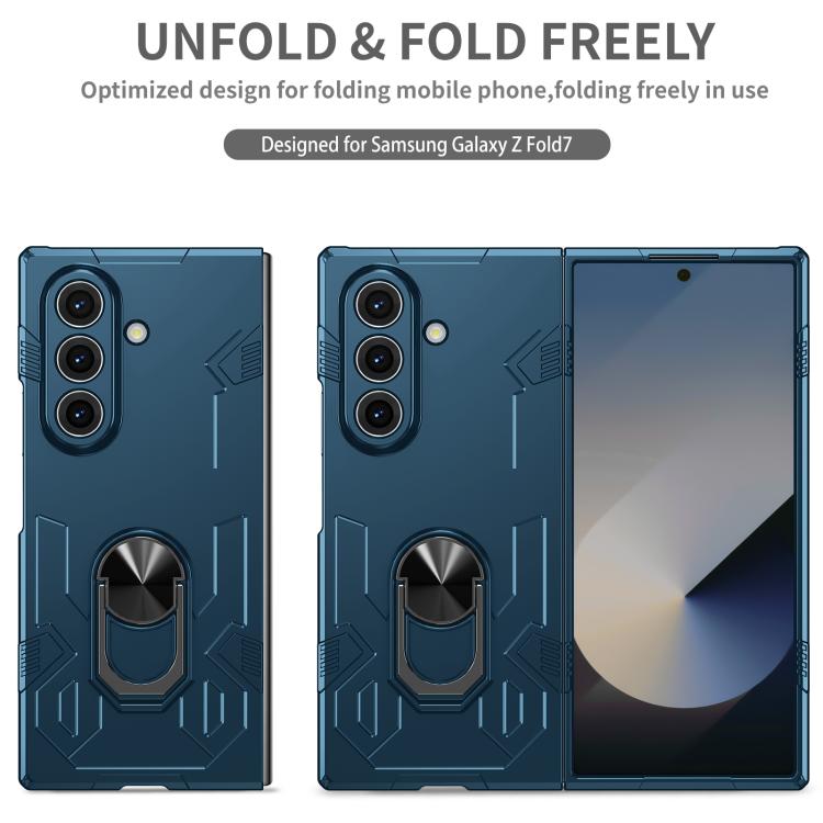 Funda mate antigolpes con protección UV para Samsung Galaxy Z Fold7 5G (azul oscuro)