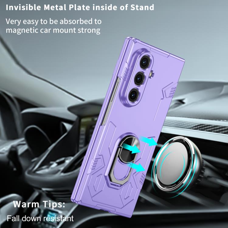 Funda protectora mate con anillo antigolpes y protección UV para Samsung Galaxy Z Fold7 5G (morado)