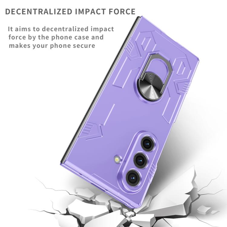 Funda protectora mate con anillo antigolpes y protección UV para Samsung Galaxy Z Fold7 5G (morado)