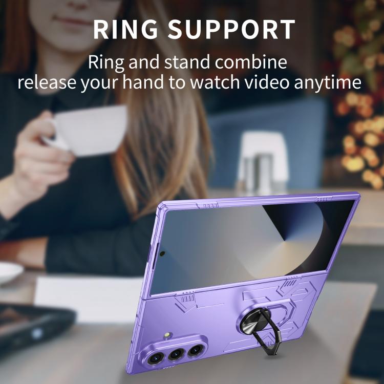 Funda protectora mate con anillo antigolpes y protección UV para Samsung Galaxy Z Fold7 5G (morado)